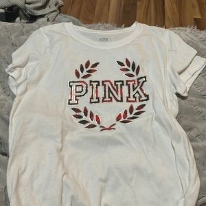 Red Christmas tee shirt from pink